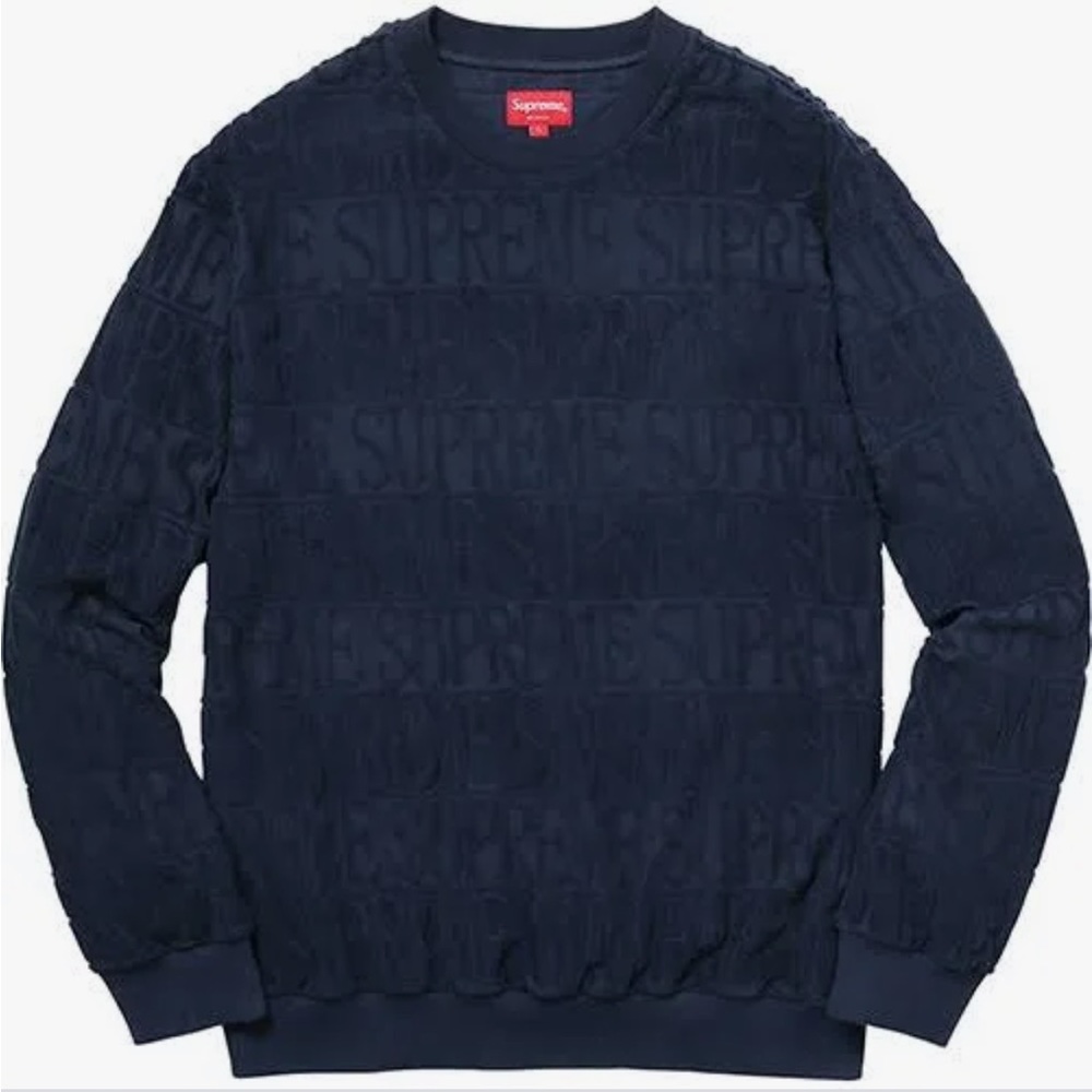 Supreme logo strip terry crewneck sweater